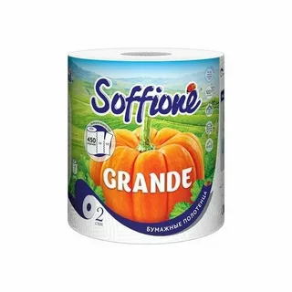 Полотенце бум 2-сл 47м белые Soffione Grande, 1/12, 043300